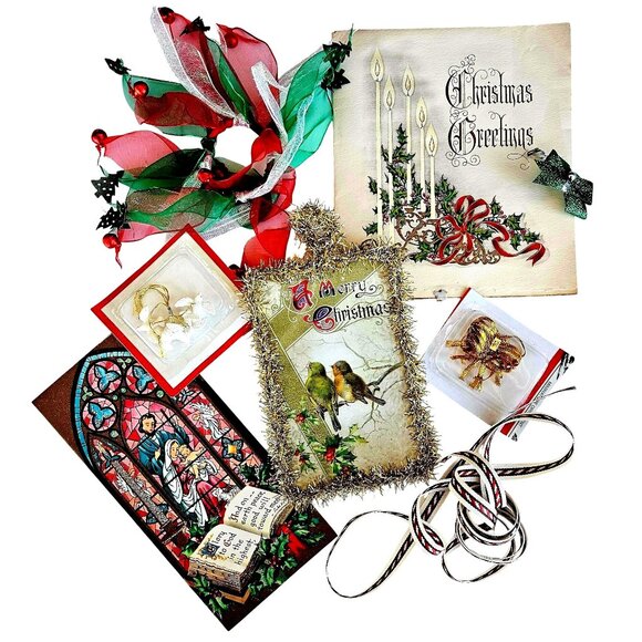 Vintage Holiday Instant Collection Card Ephemera and Decor Bundle - Picture 1 of 14